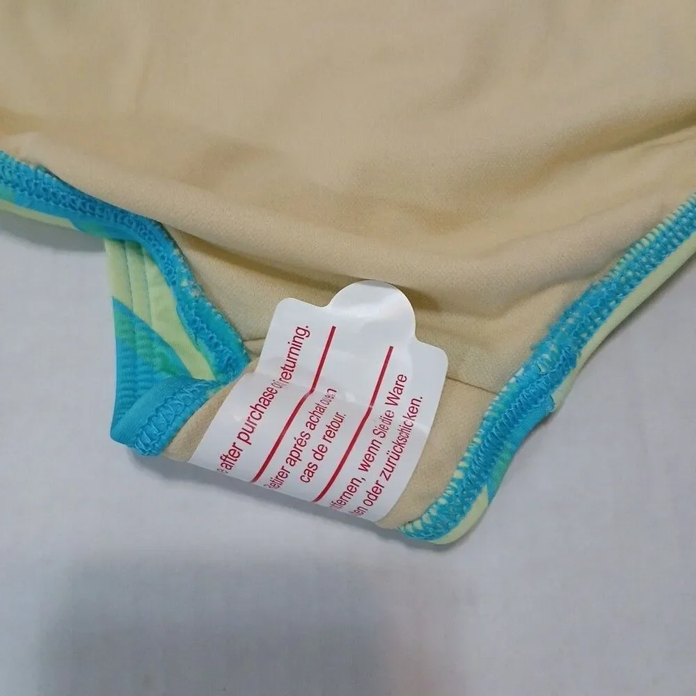 Lands End Girls Xlg (14-16) Chlorine Resistant 1 Pc Strped Swimsuit Multicolor